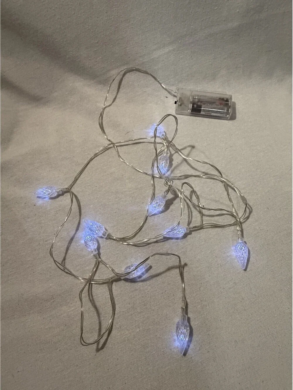 Cool White PINECONE Shaped LED Christmas String Lights Battery Operated